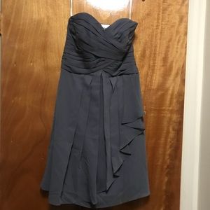Strapless Grey Bridesmaid Dress